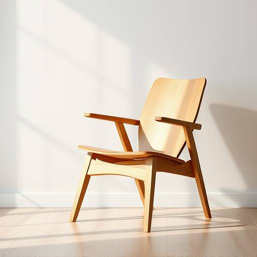 Cadeira de madeira maciäa com design moderno