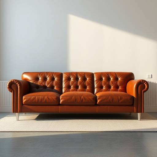 Sofá de couro marrom elegante
